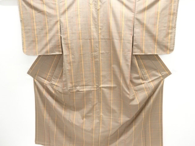 JAPANESE KIMONO / UNUSED KIMONO ENSEMBLE / SILK / YONEZAWA TSUMUGI / WOVEN GRID